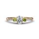 1 - Arista Classic Oval Cut Lab Grown Diamond and Round Peridot Three Stone Engagement Ring 