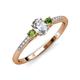 3 - Arista Classic Oval Cut Lab Grown Diamond and Round Peridot Three Stone Engagement Ring 