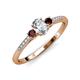3 - Arista Classic Oval Cut Lab Grown Diamond and Round Red Garnet Three Stone Engagement Ring 