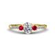 1 - Arista Classic Oval Cut Lab Grown Diamond and Round Ruby Three Stone Engagement Ring 