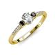 3 - Arista Classic Oval Cut Lab Grown Diamond and Round Black Diamond Three Stone Engagement Ring 