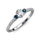 3 - Arista Classic Oval Cut Lab Grown Diamond and Round Blue Diamond Three Stone Engagement Ring 