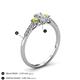 4 - Arista Classic Oval Cut Lab Grown Diamond and Round Yellow Diamond Three Stone Engagement Ring 
