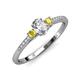 3 - Arista Classic Oval Cut Lab Grown Diamond and Round Yellow Sapphire Three Stone Engagement Ring 