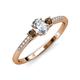 3 - Arista Classic Oval Cut Lab Grown Diamond and Round Smoky Quartz Three Stone Engagement Ring 