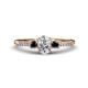 1 - Arista Classic Oval Cut Lab Grown Diamond and Round Black Diamond Three Stone Engagement Ring 