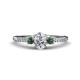 1 - Arista Classic Oval Cut Lab Grown Diamond and Round Created Alexandrite Three Stone Engagement Ring 