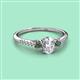 2 - Arista Classic Oval Cut Lab Grown Diamond and Round Created Alexandrite Three Stone Engagement Ring 