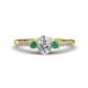 1 - Arista Classic Oval Cut Lab Grown Diamond and Round Emerald Three Stone Engagement Ring 