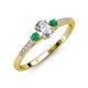 3 - Arista Classic Oval Cut Lab Grown Diamond and Round Emerald Three Stone Engagement Ring 
