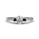1 - Arista Classic Oval Cut Lab Grown Diamond and Round Black Diamond Three Stone Engagement Ring 