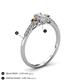 4 - Arista Classic Oval Cut Lab Grown Diamond and Round Smoky Quartz Three Stone Engagement Ring 