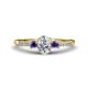 1 - Arista Classic Oval Cut Lab Grown Diamond and Round Iolite Three Stone Engagement Ring 