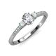 3 - Arista Classic Oval Cut Lab Grown Diamond and Round Opal Three Stone Engagement Ring 