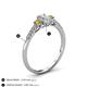 4 - Arista Classic Oval Cut Diamond and Round Citrine Three Stone Engagement Ring 