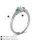 4 - Arista Classic Oval Cut Diamond and Round Emerald Three Stone Engagement Ring 
