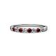1 - Clara 2.70 mm Red Garnet and Lab Grown Diamond 10 Stone Wedding Band 