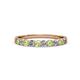 2 - Clara 2.70 mm Peridot and Lab Grown Diamond 10 Stone Wedding Band 