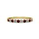 2 - Clara 2.70 mm Red Garnet and Lab Grown Diamond 10 Stone Wedding Band 