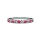 2 - Clara 2.70 mm Rhodolite Garnet and Lab Grown Diamond 10 Stone Wedding Band 