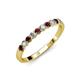 3 - Clara 2.70 mm Red Garnet and Lab Grown Diamond 10 Stone Wedding Band 
