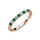 3 - Clara 2.70 mm Emerald and Lab Grown Diamond 10 Stone Wedding Band 