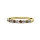 1 - Clara 2.70 mm Smoky Quartz and Lab Grown Diamond 10 Stone Wedding Band 