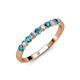 3 - Clara 2.70 mm London Blue Topaz and Lab Grown Diamond 10 Stone Wedding Band 