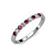 3 - Clara 2.70 mm Ruby and Lab Grown Diamond 10 Stone Wedding Band 