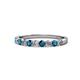 1 - Clara 2.70 mm Blue Diamond and Lab Grown Diamond 10 Stone Wedding Band 