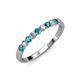 3 - Clara 2.70 mm London Blue Topaz and Lab Grown Diamond 10 Stone Wedding Band 