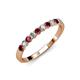 3 - Clara 2.70 mm Ruby and Lab Grown Diamond 10 Stone Wedding Band 