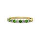 1 - Clara 2.70 mm Green Garnet and Lab Grown Diamond 10 Stone Wedding Band 
