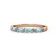 1 - Clara 2.70 mm Aquamarine and Lab Grown Diamond 10 Stone Wedding Band 