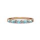 2 - Clara 2.70 mm Aquamarine and Lab Grown Diamond 10 Stone Wedding Band 