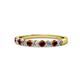 1 - Clara 2.70 mm Red Garnet and Lab Grown Diamond 10 Stone Wedding Band 