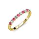 3 - Clara 2.70 mm Rhodolite Garnet and Lab Grown Diamond 10 Stone Wedding Band 