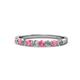 1 - Clara 2.70 mm Pink Tourmaline and Lab Grown Diamond 10 Stone Wedding Band 