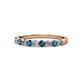1 - Clara 2.70 mm Blue Diamond and Lab Grown Diamond 10 Stone Wedding Band 