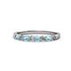 1 - Clara 2.70 mm Aquamarine and Lab Grown Diamond 10 Stone Wedding Band 