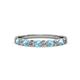 2 - Clara 2.70 mm Aquamarine and Lab Grown Diamond 10 Stone Wedding Band 