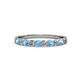 2 - Clara 2.70 mm Blue Topaz and Lab Grown Diamond 10 Stone Wedding Band 