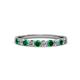 2 - Clara 2.70 mm Emerald and Lab Grown Diamond 10 Stone Wedding Band 