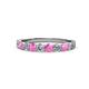 1 - Clara 3.00 mm Pink Sapphire and Lab Grown Diamond 10 Stone Wedding Band 