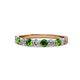 1 - Clara 3.00 mm Green Garnet and Lab Grown Diamond 10 Stone Wedding Band 