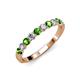 3 - Clara 3.00 mm Green Garnet and Lab Grown Diamond 10 Stone Wedding Band 