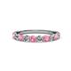 2 - Clara 3.00 mm Pink Tourmaline and Lab Grown Diamond 10 Stone Wedding Band 