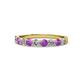 1 - Clara 3.00 mm Amethyst and Lab Grown Diamond 10 Stone Wedding Band 