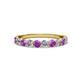 2 - Clara 3.00 mm Amethyst and Lab Grown Diamond 10 Stone Wedding Band 