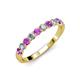 3 - Clara 3.00 mm Amethyst and Lab Grown Diamond 10 Stone Wedding Band 